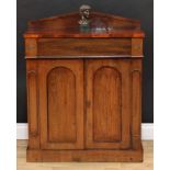 A 19th century rosewood dwarf pier chiffonier, pointed arch half gallery centred by a brass