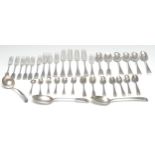 A collection of George III and later silver flatware, various forms, patterns, dates and makers (