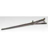 A pair of unusual early 18th century steel tongs, the tips as a pair of hands, sprung mechanism,