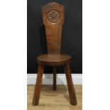 Thomas Whittaker, Gnomeman of Yorkshire - a chair, of staked construction, shaped back with