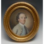 English School (18th/early 19th century) Portrait of a Gentleman, Wearing a Green Jacket pastel,