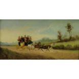 Philip Rideout Coach and Four signed, dated, oil on board, 13cm x 23cm