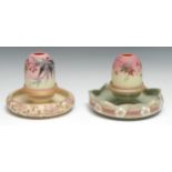 A Taylor Tunnicliffe Pottery and Thomas Webb Burmese S Clarke Fairy night light, decorated with
