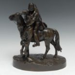 M**Bonegor, a dark patinated bronze, The Cossacks Embrace, oval base, signed, 25.5cm high, 21cm long