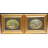 Peter Graves (20th century) A pair, Pike & Perch signed, oval watercolours, 15cm x 19cm (2)