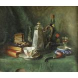 F.K. Balfour (early 20th century) Still Life, A Gentleman's Leisure signed and dated 1907, oil on