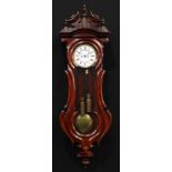 A 19th century faux-rosewood Vienna regulator wall clock, 16cm enamel dial inscribed with Roman