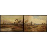 Sydney Yates Johnson (fl. 1890-1926) A pair, The English Landscape by Day and by Dusk monogrammed,