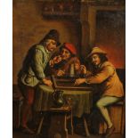 Dutch School (19th century) Tavern Scene, It's All in the Wrist oil on board, 19.5cm x 15.5cm