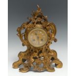 A 19th century French ormolu mantel clock, 7cm circular dial inscribed Hry. Marc A Paris, with Roman