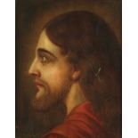 M J Loyola, Jesus of Nazareth, signed, oil on board, 31.5cm x 24.5cm