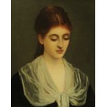 Attributed to Sir Frank Dicksee Portrait of a Lady, head-and-shoulders length monogrammed FD,