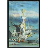 ***Lot withdrawn***Yves Tanguy (French-American 1900-1955 ) Surrealist Abstraction, signed, singed