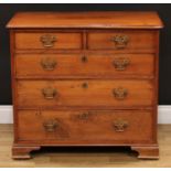 A George III mahogany chest, of small and neat proportions, rectangular top with moulded edge