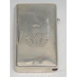 A Russian silver rectangular combination snuff/tobacco box and vesta case, hinged cover, end