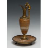 A 19th Century French Ormolu and hard stone 'wine' ewer after the antique, the Etruscan style