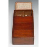 Sewing & Haberdashery - an Edwardian mahogany seamstress's box, hinged and sliding covers