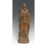 A North European oak carving, of a male saint, 36cm high, 19th century