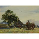 George Hamilton Constantine (1878-1967) Harvesting signed, watercolour, 24cm x 34cm