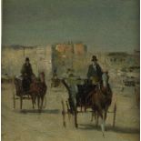 Impressionist School (late 19th/early 20th century) Carriages in the Morning oil on canvas, laid