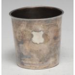 A 19th century Continental silver beaker, possibly Scandinavian, flared rim, 6cm high, unmarked