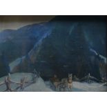Frank Charles Hennessey (Canadian 1893 - 1941) Horse Drawn Sleigh signed, dated '29, pastel on