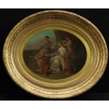 English Neoclassical School (18th century) The Toilet of Venus oval, oil on canvas, 31cm x 41cm