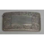 A late Victorian/Edwardian silver curved rounded rectangular visiting card case, engraved with