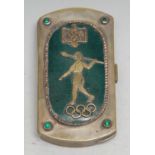 Berlin Olympics 1936 - a Nazi German Third Reich souvenir snuff box, decorated with Reichsadler,
