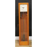 A mid 20th century electric factory regulator clock, 21cm square dial inscribed Gents of