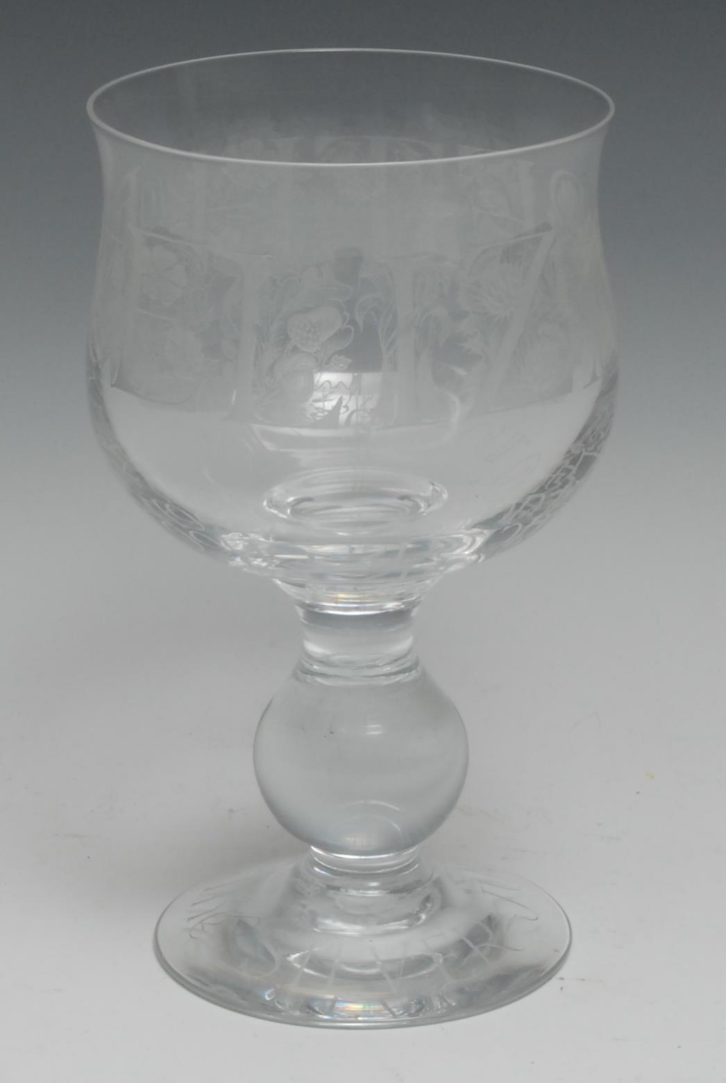 A 20th century English commemorative engraved glass, engraved with 1977 Elizabeth II God Save The