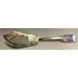 A George III silver Fiddle pattern fish slice, pieced blade, William Eley & William Fearn, London
