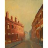 Andrew T Macara (bn.1944) Warren Street, Alvaston, Derby signed, dated 1974, oil on board, 24cm x