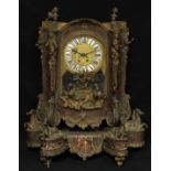 A Louis XIV Revival metal mounted Boulle and ebonised bracket clock, the 18cm gilt dial with