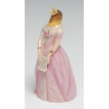 A Royal Worcester candle snuffer, Confidence, modelled as a singing Jenny Lind, the Swedish