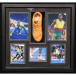 Usain St. Leo Bolt, OJ, CD, OLY (b. 1986) - an autographed Puma running shoe, signed by the Olympian