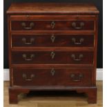 A George II mahogany bachelor's chest, rounded rectangular moulded top above a slide and four long