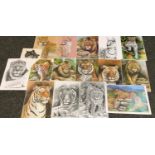 Peter Sturgess (1932-2015), after, a collection of prints including Tigers, Lions, Cheetahs, etc,