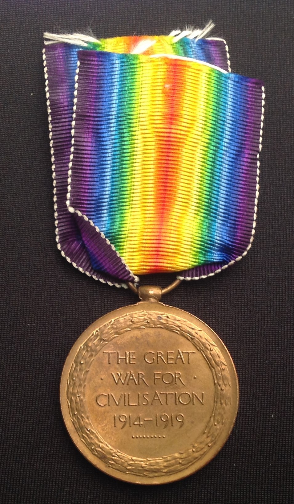 WW1 British Victory Medal to K16685 Albert Lennard Glass, SPO, RN Complete with original ribbon - Image 3 of 4