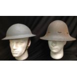 WW2 British Home Front Helmets: Grey painted 1939 dated MkII helmet complete with size 7 1/4 liner