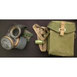 WW2 pattern British Lightweight Respirator, mask dated 4-1953, straps dated 6/1963 and complete with