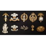 WW2 British cap badges to include: 27th Lancers, The Bays, Royal Armoured Corps, 3rd Dragoon Guards,