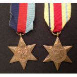 WW2 British 1939-45 Star and an Africa Star. Both complete with original ribbons.