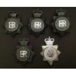 A collection of five ERII Gloucestershire Constabulary Helmet plates. (5)