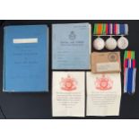 WW2 British RAF Navigators Log book, Service & Release Book and Medals to 1675907 Sgt Horace Street,