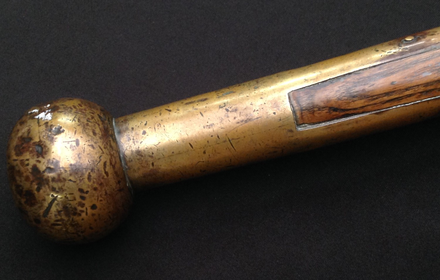 Victorian Police Tipstaff Truncheon. Heavy lead weighted brass ball finial. Brass cap to opposite - Image 2 of 7