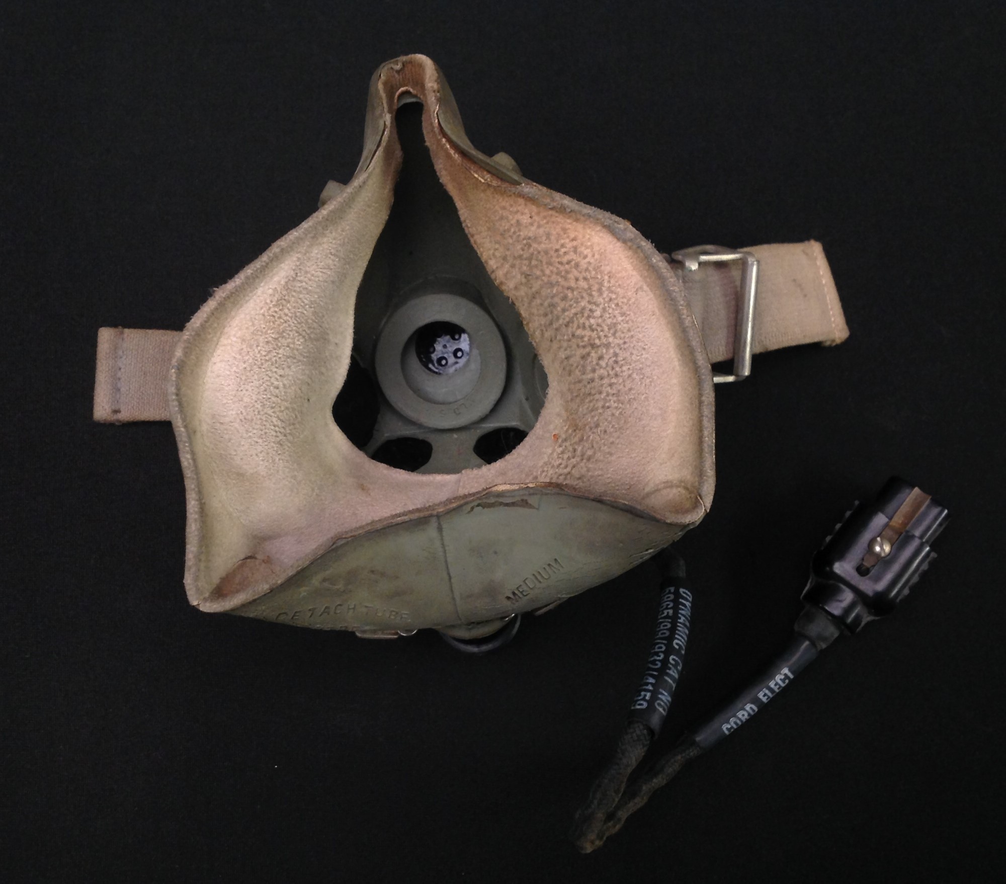 RAF H Type Oxygen Mask, size Medium, dated 1972. Complete with microphone. Strap marked 6D/1485 plus - Image 2 of 7