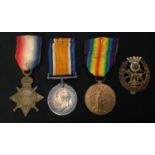 WW1 British Medal Group to 11995 Sgt WH Lockwood, Yorkshire Light Infantry comprising of 1914-15