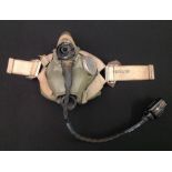 RAF H Type Oxygen Mask, size Medium, dated 1972. Complete with microphone. Strap marked 6D/1485 plus