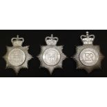 Leicestershire & Rutland Constabulary Helmet plate and two Leicestershire Constabulary Helmet